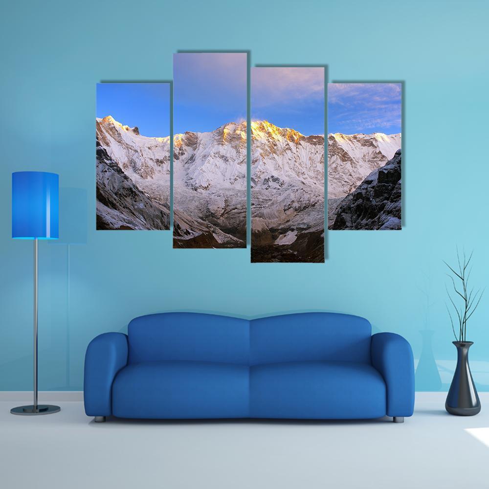 Annapurna Massif Nepal Canvas Wall Art-4 Pop-Gallery Wrap-50" x 32"-Tiaracle