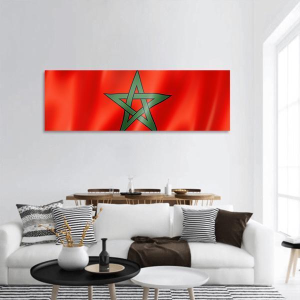 Morocco Flag Panoramic Canvas Wall Art-3 Piece-25" x 08"-Tiaracle