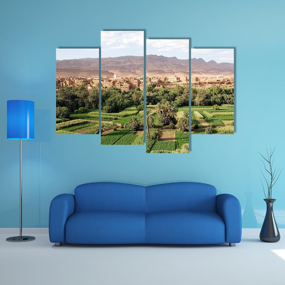 Morocco Landscape Canvas Wall Art-4 Pop-Gallery Wrap-50" x 32"-Tiaracle