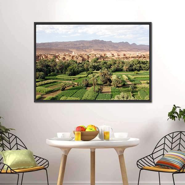 Morocco Landscape Canvas Wall Art-1 Piece-Floating Frame-24" x 16"-Tiaracle