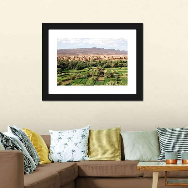 Morocco Landscape Canvas Wall Art-1 Piece-Framed Print-20" x 16"-Tiaracle