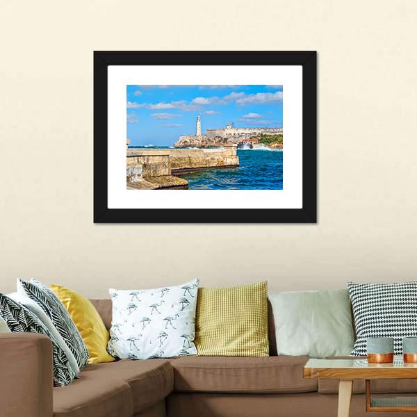 Morro &amp; Malecon Seawall Canvas Wall Art-3 Horizontal-Gallery Wrap-25&quot; x 16&quot;-Tiaracle