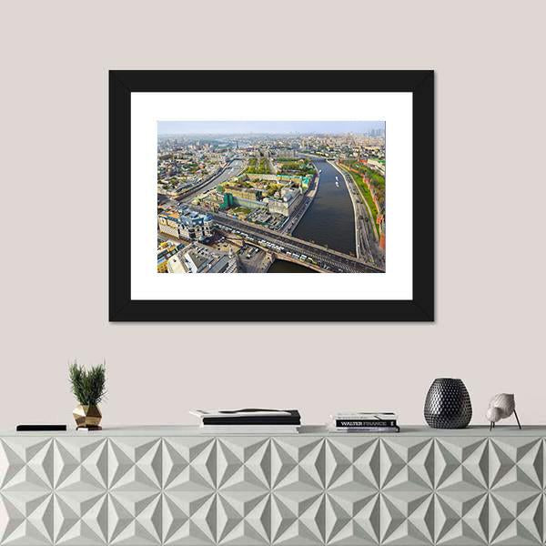 Moscow Aerial View Canvas Wall Art-1 Piece-Framed Print-20" x 16"-Tiaracle