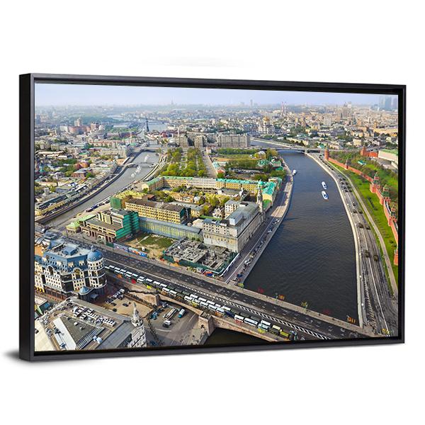 Moscow Aerial View Canvas Wall Art-3 Horizontal-Gallery Wrap-25" x 16"-Tiaracle