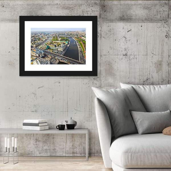 Moscow Aerial View Canvas Wall Art-3 Horizontal-Gallery Wrap-25" x 16"-Tiaracle