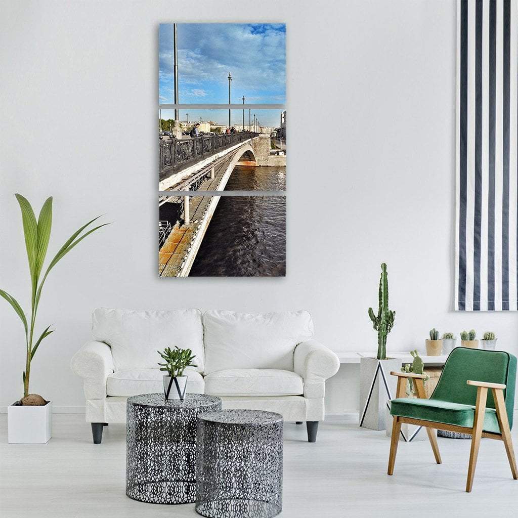Moscow Big Stone Bridge Vertical Canvas Wall Art-3 Vertical-Gallery Wrap-12" x 25"-Tiaracle