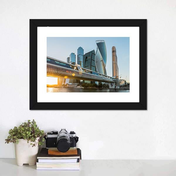 Moscow City At Sunset Canvas Wall Art-1 Piece-Framed Print-20" x 16"-Tiaracle