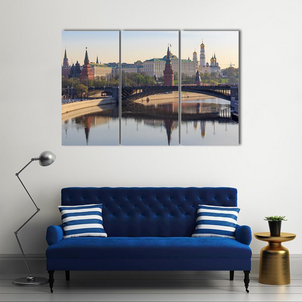 Moscow Kremlin In Spring Canvas Wall Art-3 Horizontal-Gallery Wrap-37" x 24"-Tiaracle