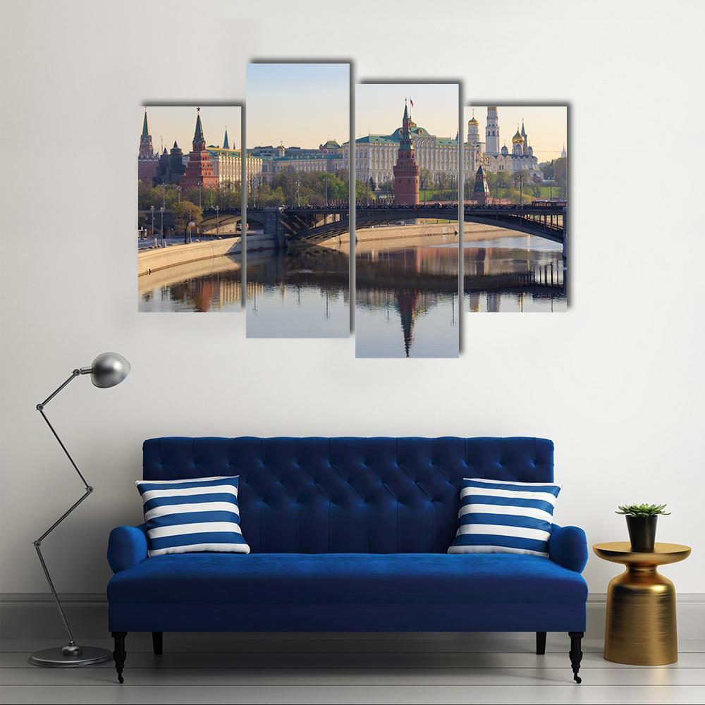 Moscow Kremlin In Spring Canvas Wall Art-4 Pop-Gallery Wrap-50" x 32"-Tiaracle