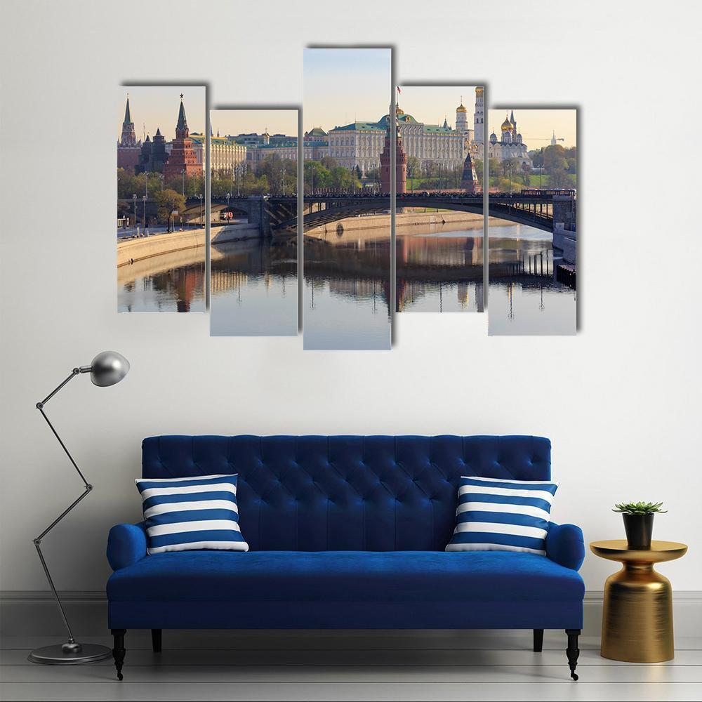 Moscow Kremlin In Spring Canvas Wall Art-5 Pop-Gallery Wrap-47" x 32"-Tiaracle