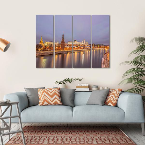 Moscow Kremlin At Sunrise Canvas Wall Art-4 Horizontal-Gallery Wrap-34" x 24"-Tiaracle