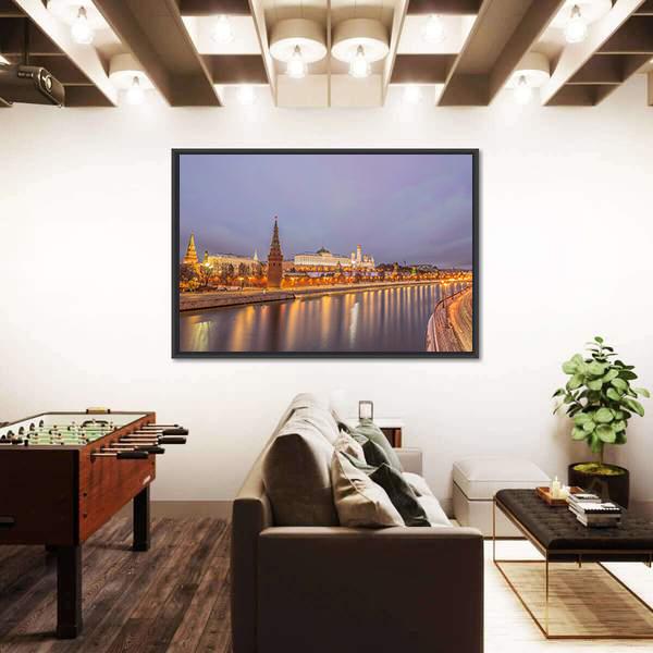 Moscow Kremlin At Sunrise Canvas Wall Art-5 Horizontal-Gallery Wrap-22" x 12"-Tiaracle