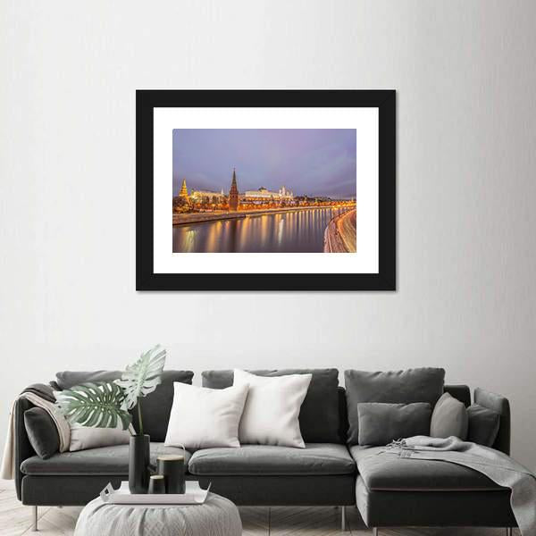 Moscow Kremlin At Sunrise Canvas Wall Art-5 Horizontal-Gallery Wrap-22" x 12"-Tiaracle