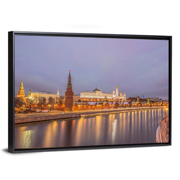 Moscow Kremlin At Sunrise Canvas Wall Art-5 Horizontal-Gallery Wrap-22" x 12"-Tiaracle