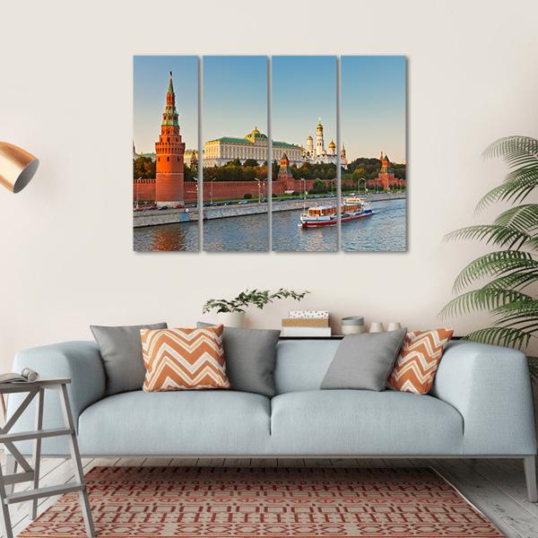 Moscow Kremlin At Sunset Canvas Wall Art-4 Horizontal-Gallery Wrap-34" x 24"-Tiaracle