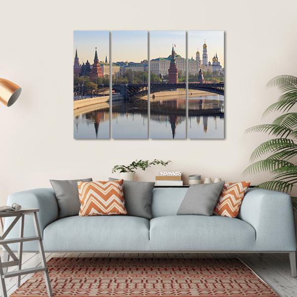 Moscow Kremlin In Spring Canvas Wall Art-1 Piece-Gallery Wrap-36" x 24"-Tiaracle
