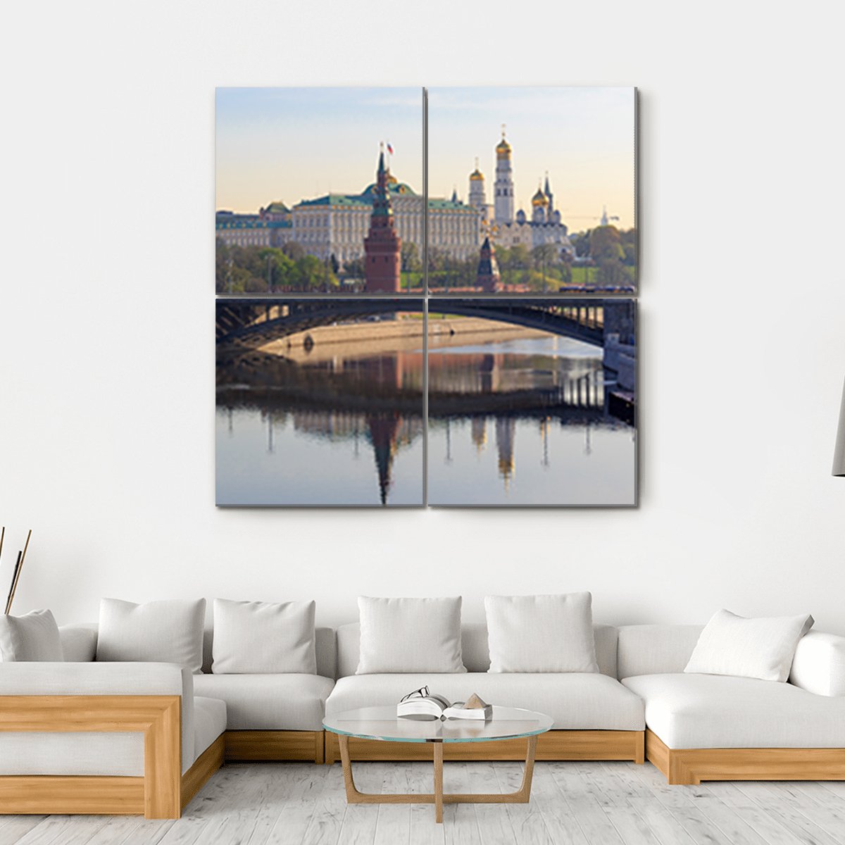 Moscow Kremlin In Spring Canvas Wall Art-4 Square-Gallery Wrap-17" x 17"-Tiaracle