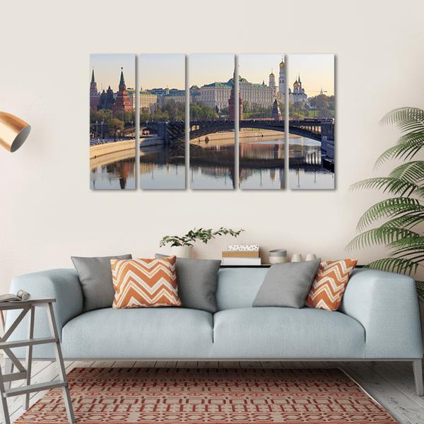 Moscow Kremlin In Spring Canvas Wall Art-5 Horizontal-Gallery Wrap-22" x 12"-Tiaracle