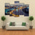 Moscow River & City At Night Canvas Wall Art-5 Pop-Gallery Wrap-47" x 32"-Tiaracle