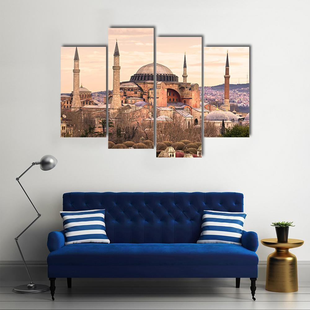 Mosque Hagia Sophia Canvas Wall Art-4 Pop-Gallery Wrap-50" x 32"-Tiaracle
