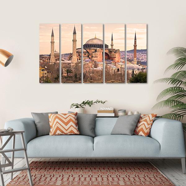 Mosque Hagia Sophia Canvas Wall Art-5 Horizontal-Gallery Wrap-22" x 12"-Tiaracle