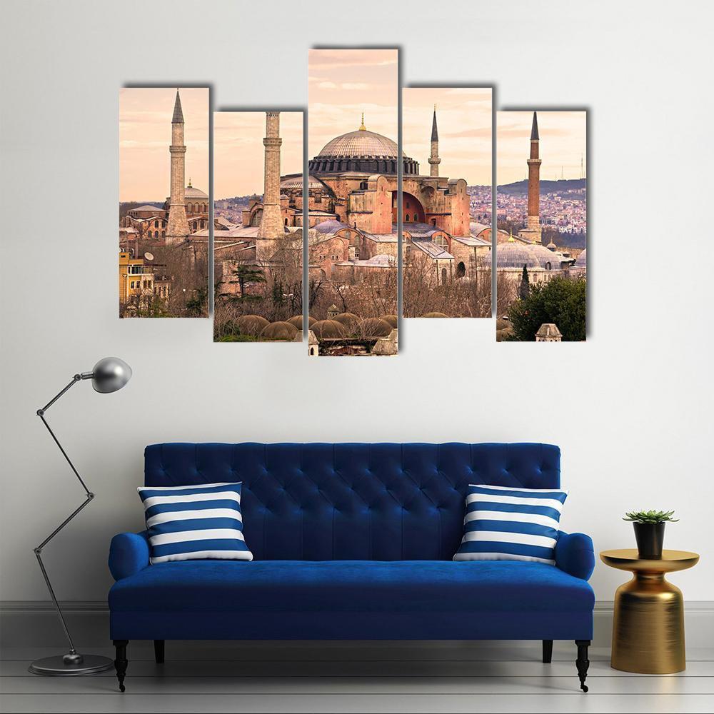 Mosque Hagia Sophia Canvas Wall Art-5 Pop-Gallery Wrap-47" x 32"-Tiaracle