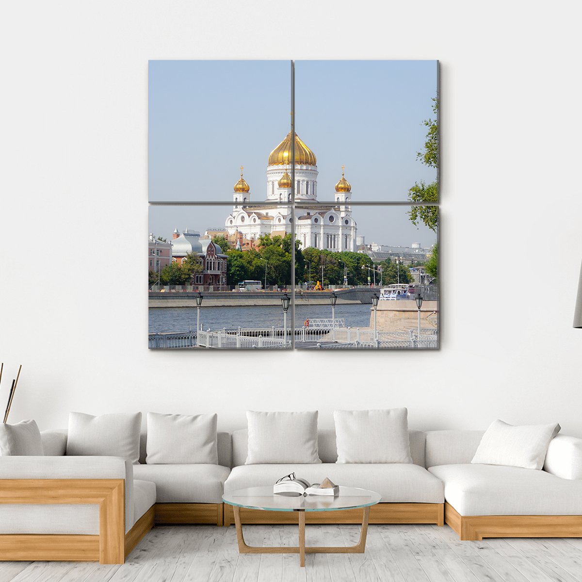 Mosque In Moscow Canvas Wall Art-4 Square-Gallery Wrap-17" x 17"-Tiaracle
