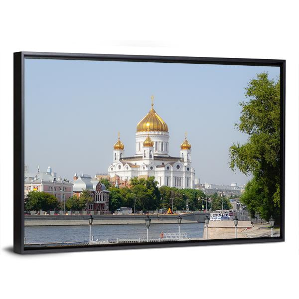 Mosque In Moscow Canvas Wall Art-3 Horizontal-Gallery Wrap-25" x 16"-Tiaracle