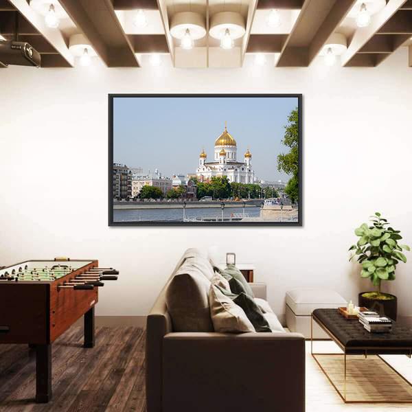 Mosque In Moscow Canvas Wall Art-3 Horizontal-Gallery Wrap-25" x 16"-Tiaracle