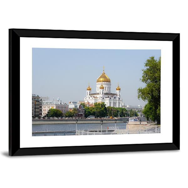 Mosque In Moscow Canvas Wall Art-3 Horizontal-Gallery Wrap-25" x 16"-Tiaracle