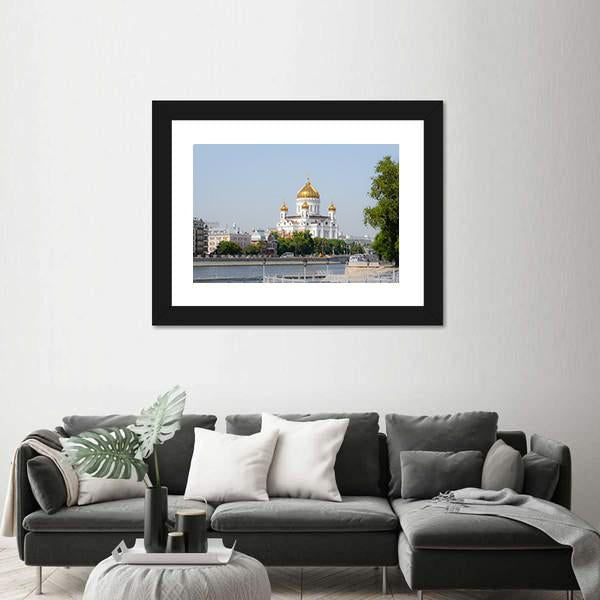 Mosque In Moscow Canvas Wall Art-3 Horizontal-Gallery Wrap-25" x 16"-Tiaracle
