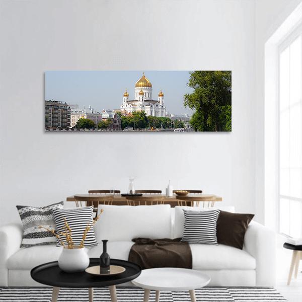Mosque In Moscow Panoramic Canvas Wall Art-1 Piece-36" x 12"-Tiaracle
