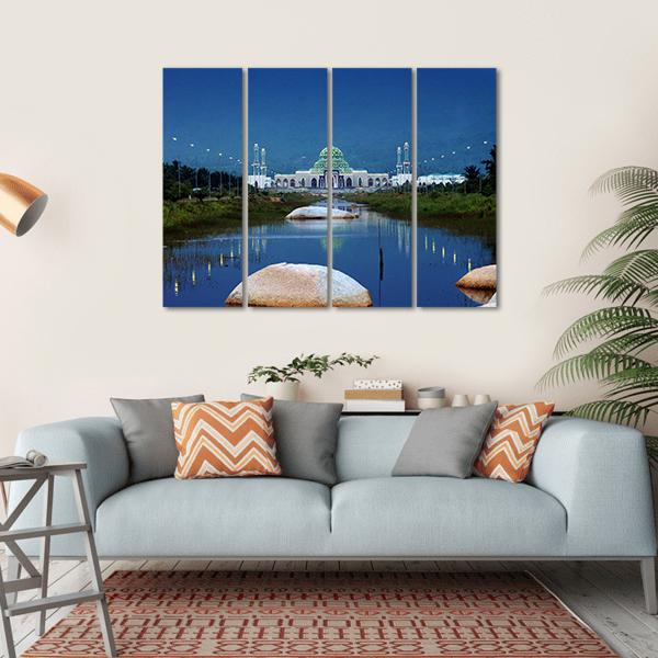 Mosque In Natuna Canvas Wall Art-4 Horizontal-Gallery Wrap-34" x 24"-Tiaracle