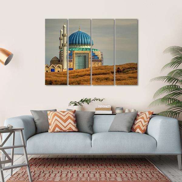 Mosque In Turkistan Canvas Wall Art-4 Horizontal-Gallery Wrap-34" x 24"-Tiaracle