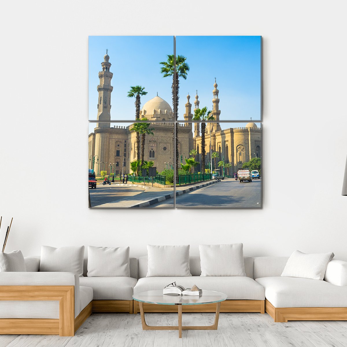 Mosque Of Sultan Hassan Canvas Wall Art-4 Square-Gallery Wrap-17" x 17"-Tiaracle