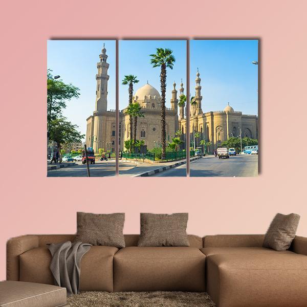 Mosque Of Sultan Hassan Canvas Wall Art-3 Horizontal-Gallery Wrap-37" x 24"-Tiaracle
