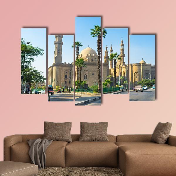 Mosque Of Sultan Hassan Canvas Wall Art-5 Pop-Gallery Wrap-47" x 32"-Tiaracle