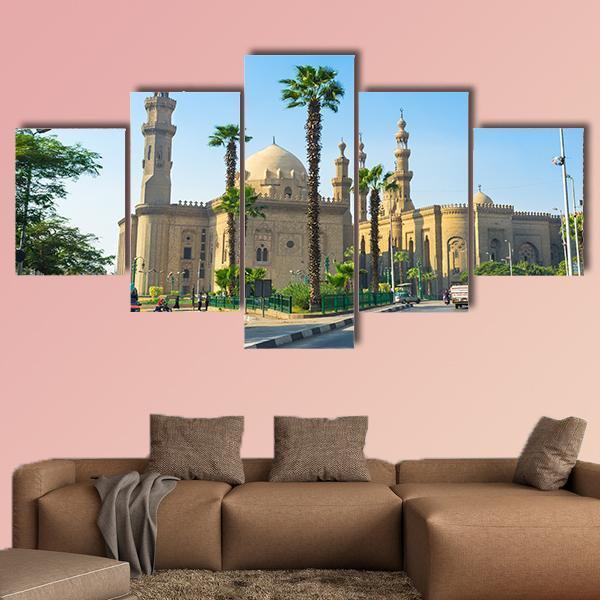 Mosque Of Sultan Hassan Canvas Wall Art-5 Star-Gallery Wrap-62" x 32"-Tiaracle