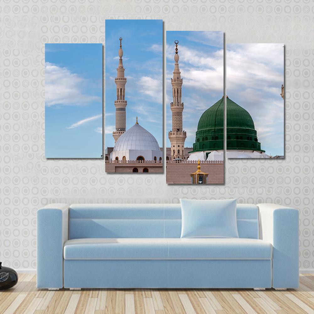 Green Dome Of Medina Canvas Wall Art-4 Pop-Gallery Wrap-34" x 20"-Tiaracle