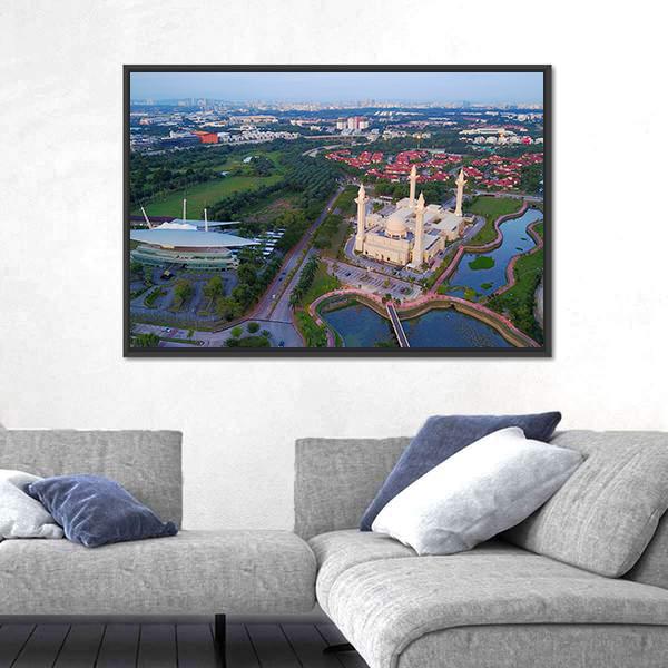 Mosque Shah Alam Panoramic Canvas Wall Art-1 Piece-36" x 12"-Tiaracle