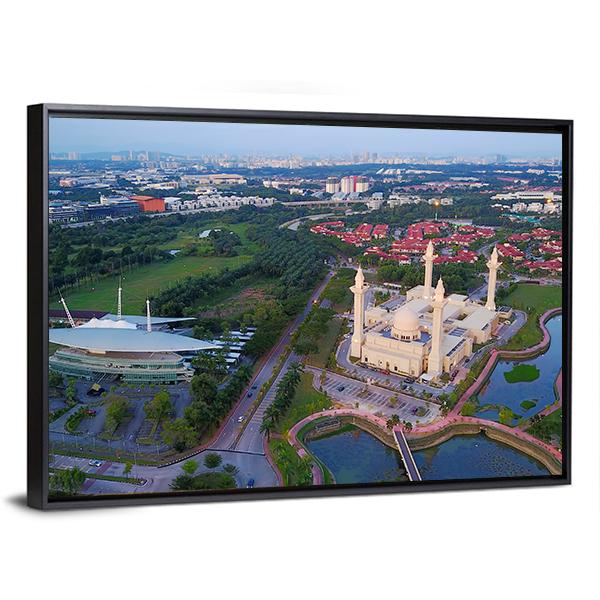 Mosque Shah Alam Panoramic Canvas Wall Art-1 Piece-36" x 12"-Tiaracle