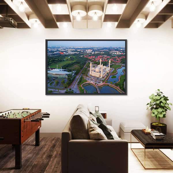 Mosque Shah Alam Panoramic Canvas Wall Art-1 Piece-36" x 12"-Tiaracle