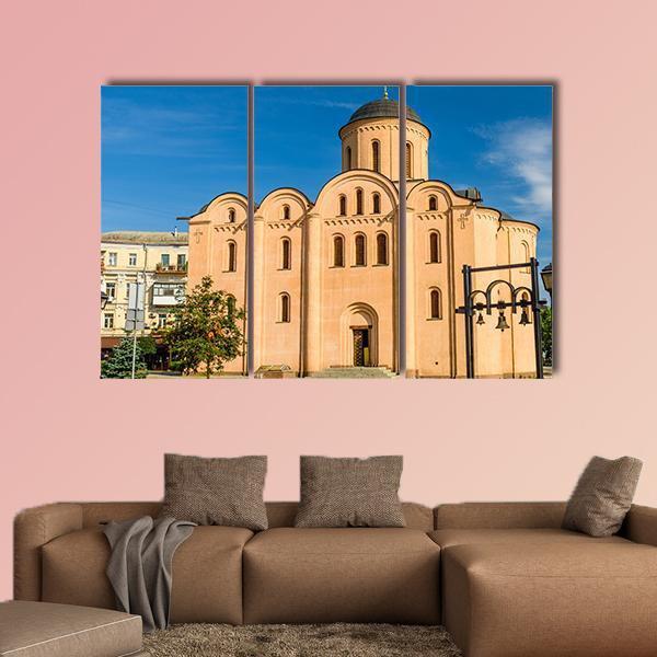 God Church In Kiev Canvas Wall Art-3 Horizontal-Gallery Wrap-37" x 24"-Tiaracle