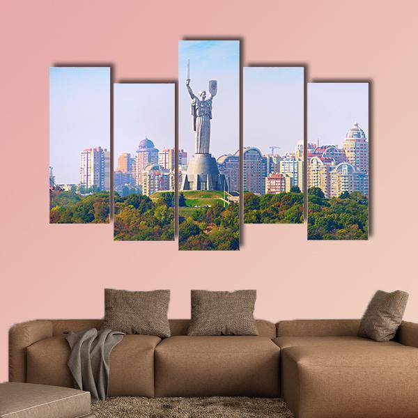 Motherland Statue In Ukraine Canvas Wall Art-5 Pop-Gallery Wrap-47" x 32"-Tiaracle
