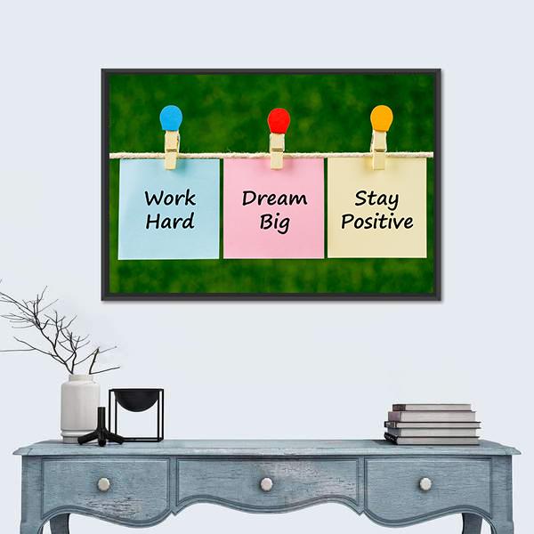 Motivational Quote Canvas Wall Art-1 Piece-Floating Frame-24" x 16"-Tiaracle