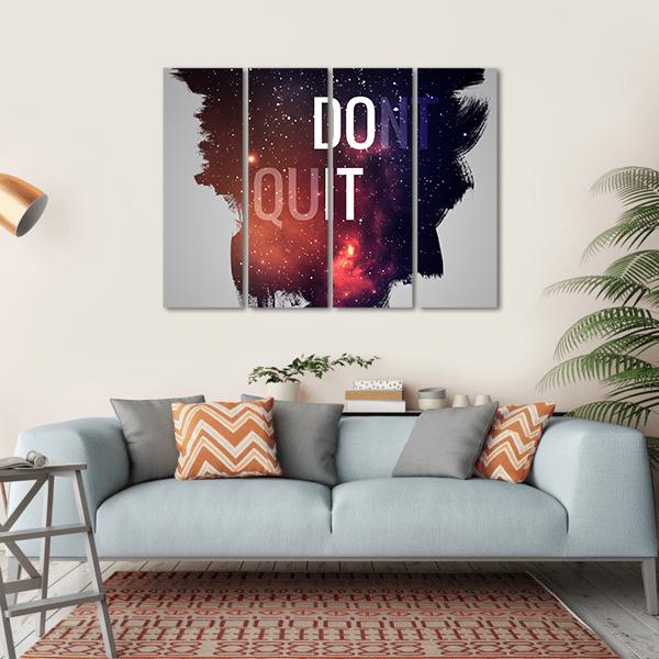 Motivational Quote Don't Quit Canvas Wall Art-4 Horizontal-Gallery Wrap-34" x 24"-Tiaracle