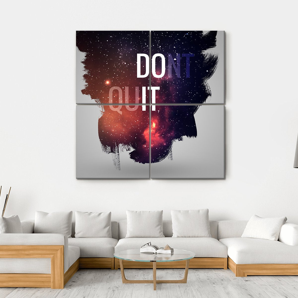 Motivational Quote Don't Quit Canvas Wall Art-4 Square-Gallery Wrap-17" x 17"-Tiaracle