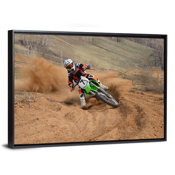 Motocross Rider Canvas Wall Art-3 Horizontal-Gallery Wrap-25&quot; x 16&quot;-Tiaracle