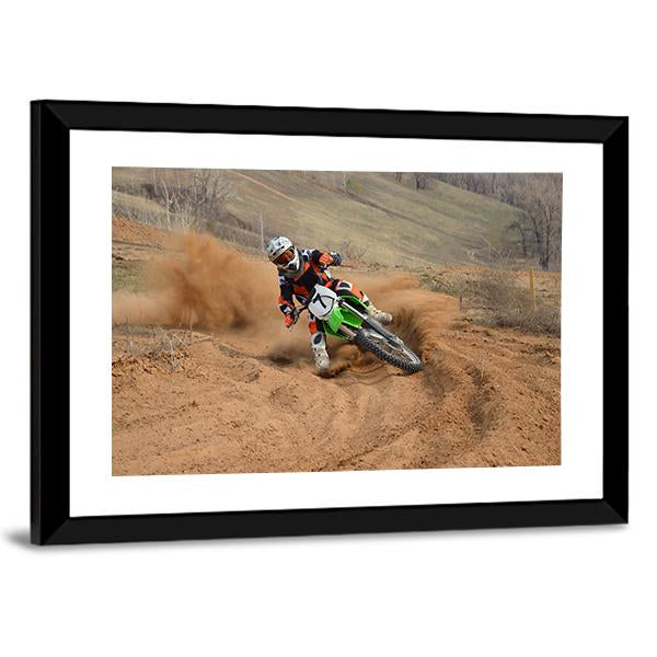 Motocross Rider Canvas Wall Art-3 Horizontal-Gallery Wrap-25" x 16"-Tiaracle