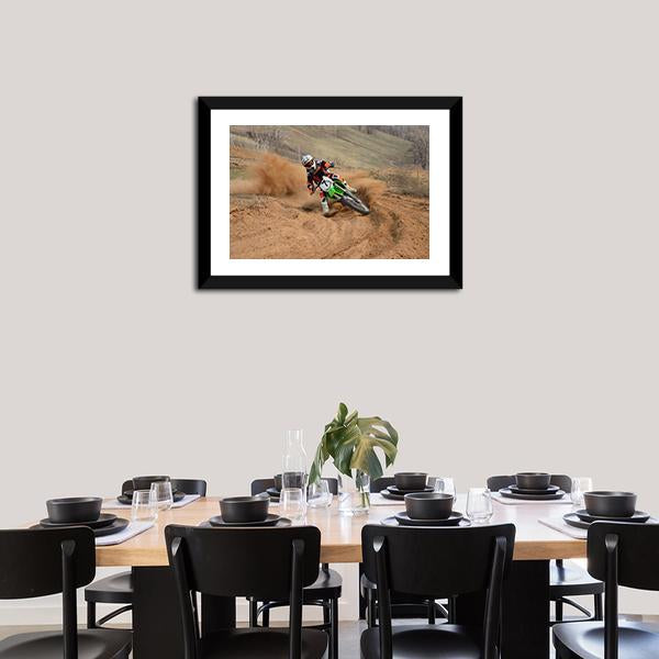 Motocross Rider Panoramic Canvas Wall Art-1 Piece-36" x 12"-Tiaracle